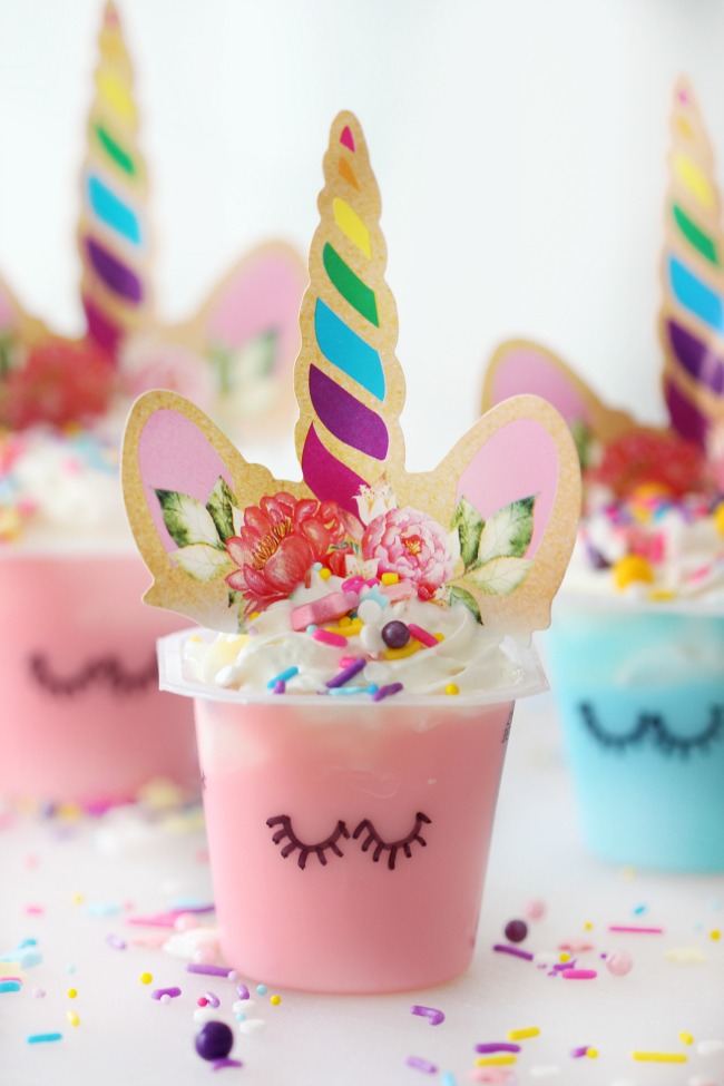 unicorn pudding cup