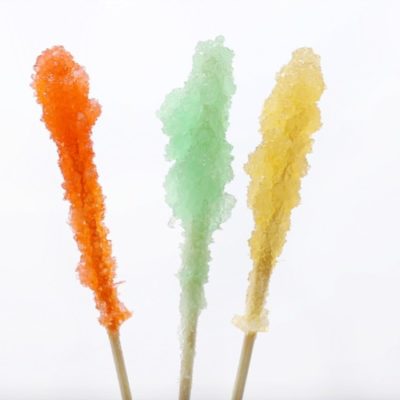 3 sticks of finished rock candy