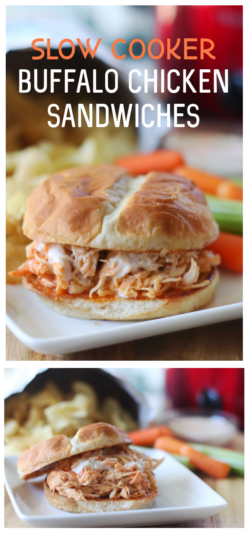 Slow Cooker Buffalo Chicken Sandwiches (Video) - Gluesticks Blog