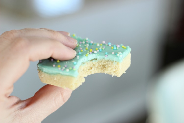 bakery sugar cookie bar with bite taken out of it