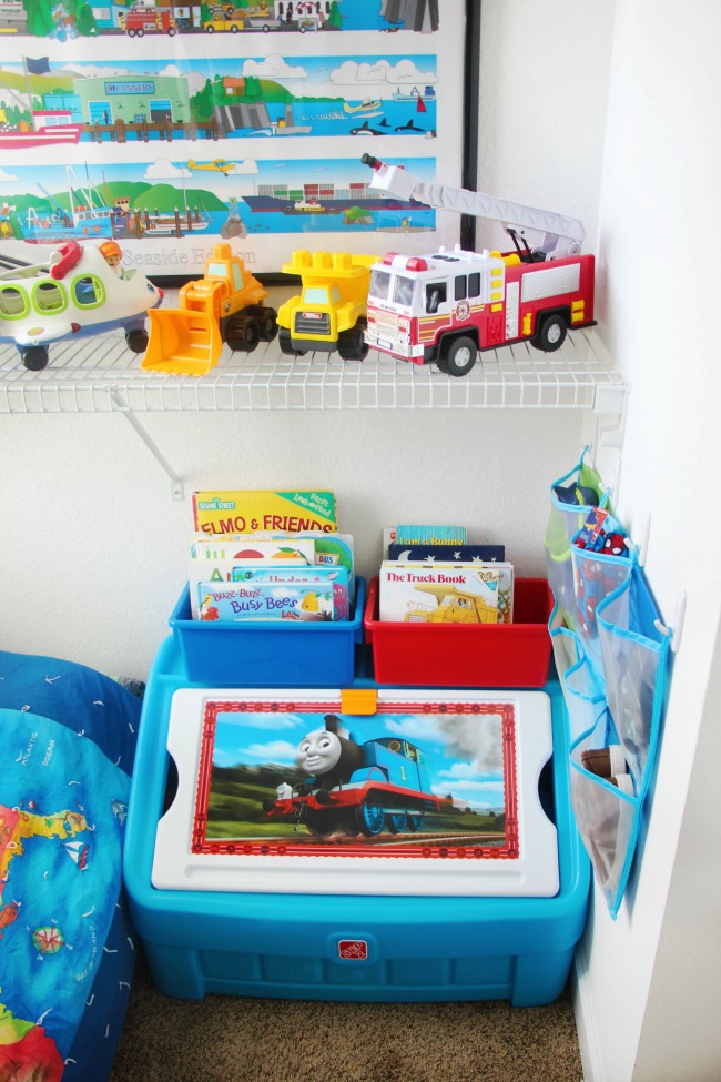 step2 toys storage box in toddler bedroom closet