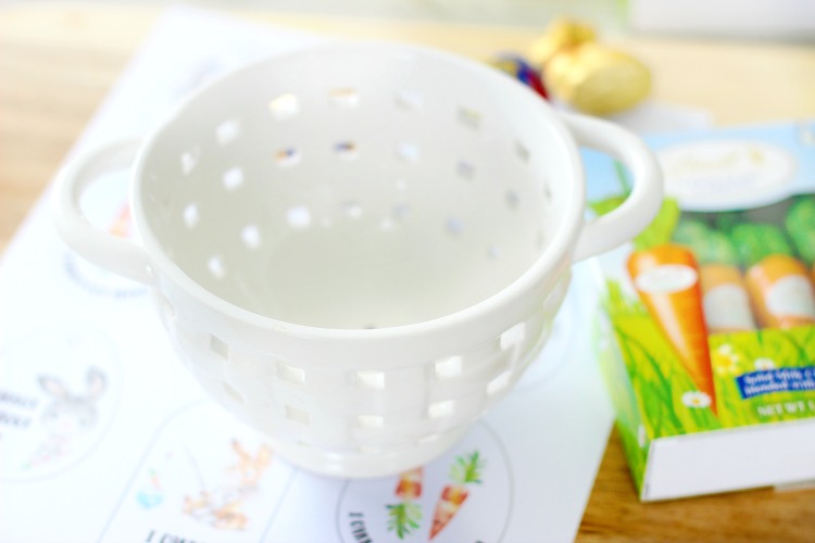 empty easter basket on table