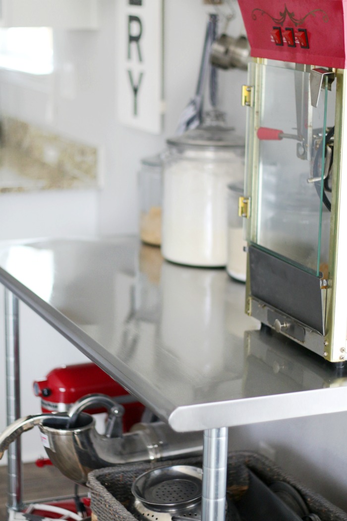 stainless steel countertop after