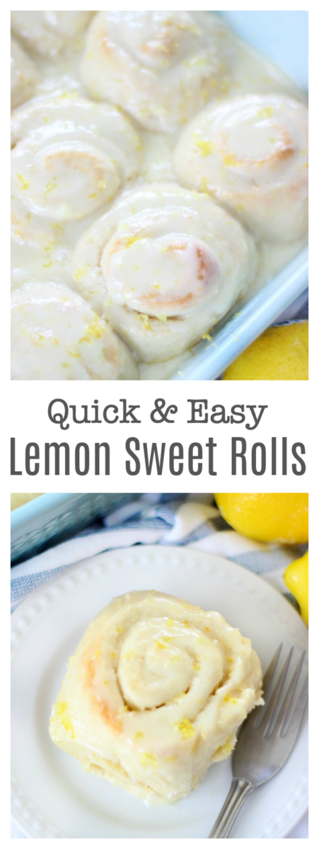 Quick and easy lemon sweet rolls made start to finish in under 90 minutes! Make these your new weekend breakfast tradition. So sweet and tangy!