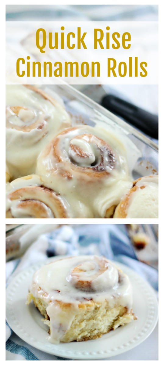 Cinnamon rolls don't have to take all morning to make! These quick rise cinnamon rolls only rise for 30 minutes and are as soft and delicious as ever!