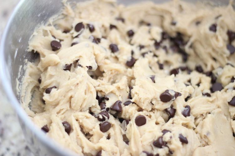 bowl of chocolate chip cookie dough