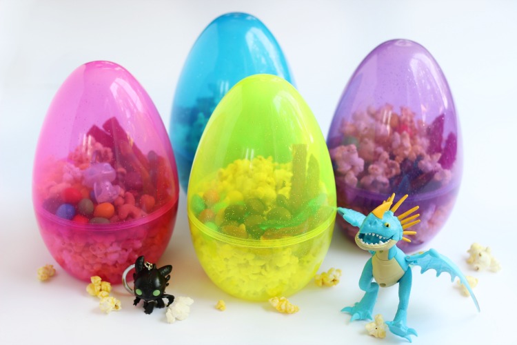 4 giant dragon egg popcorn snack containers