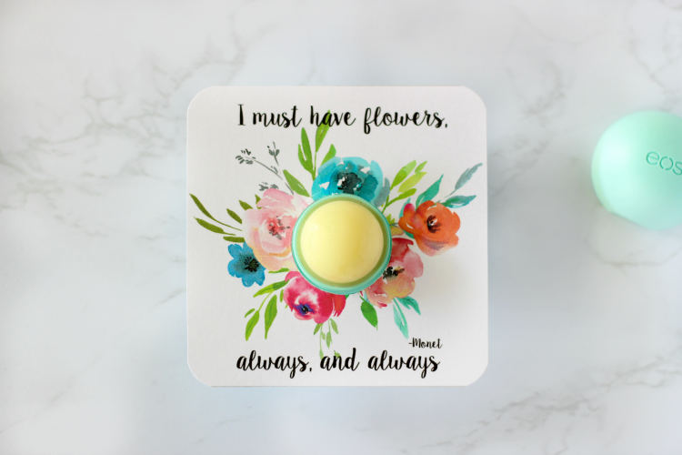 printable with lip balm in the center, no cap