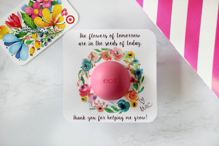 EOS floral printable finished next to target gift card