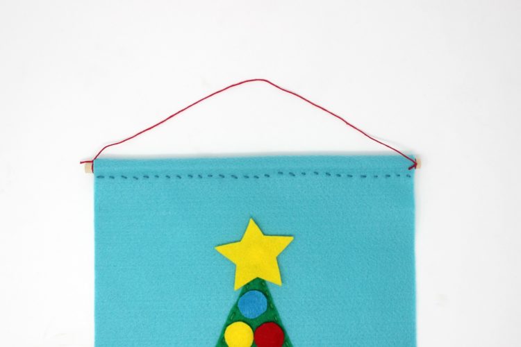 Christmas Felt Craft - Green and Turquoise Blue Felt Star Tree