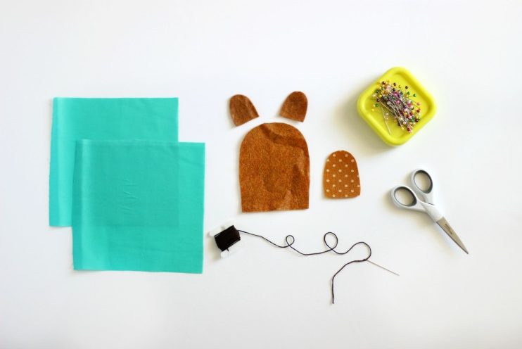 fabric pieces needed for teddy bear rice pack