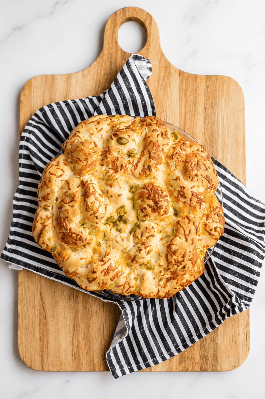 Loaf of jalapeno cheese bread.