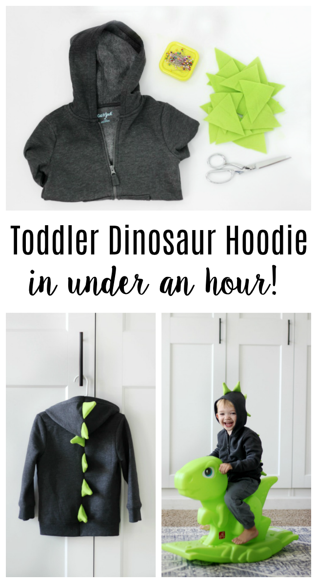 fleece dinosaur hoodie tutorial