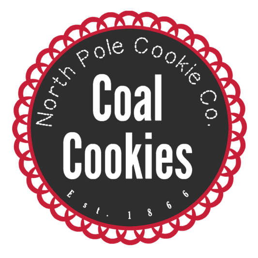 North Pole Coal Cookies + Printable Cookie Labels - Gluesticks Blog