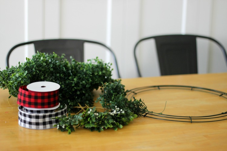 ribbon, garland, wire wreath base