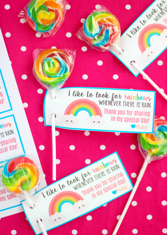 rainbow lds baptism lollipop handouts