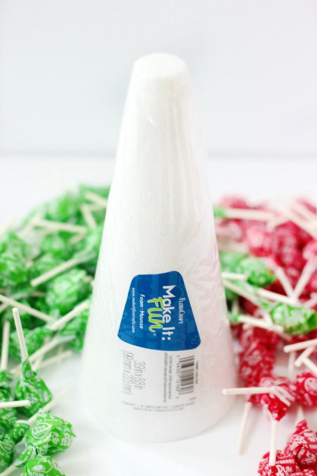 styrofoam cone for lollipop tree