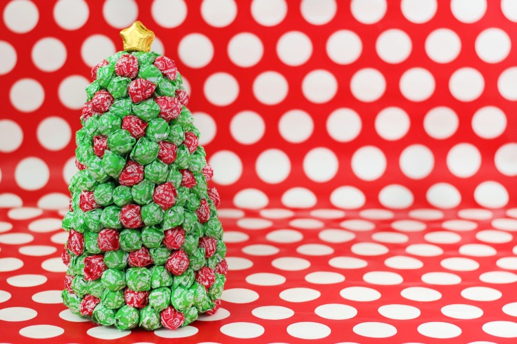 Christmas Fruit Tree. Easy easy! Toothpicks and a green styrofoam cone.