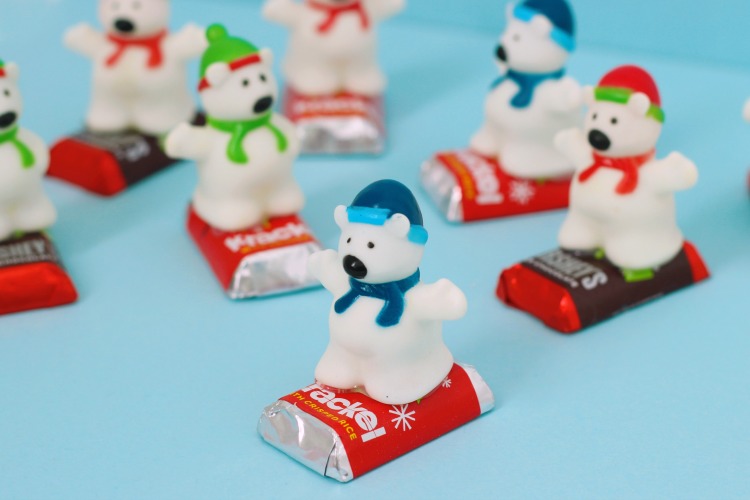 snowboarding polar bear treats for party favors