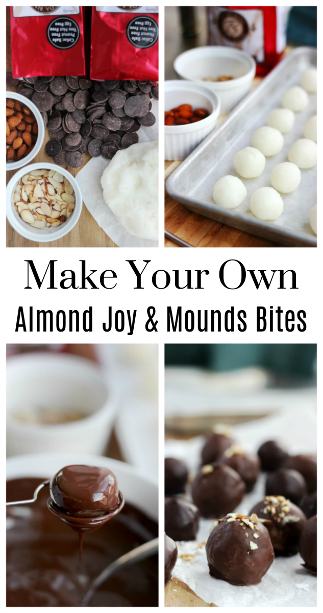 almond joy bites on baking sheet