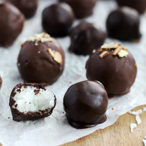 Homemade Mounds and Almond Joy Bites (Video) - Gluesticks Blog