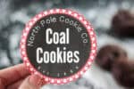North Pole Coal Cookies + Printable Cookie Labels - Gluesticks Blog