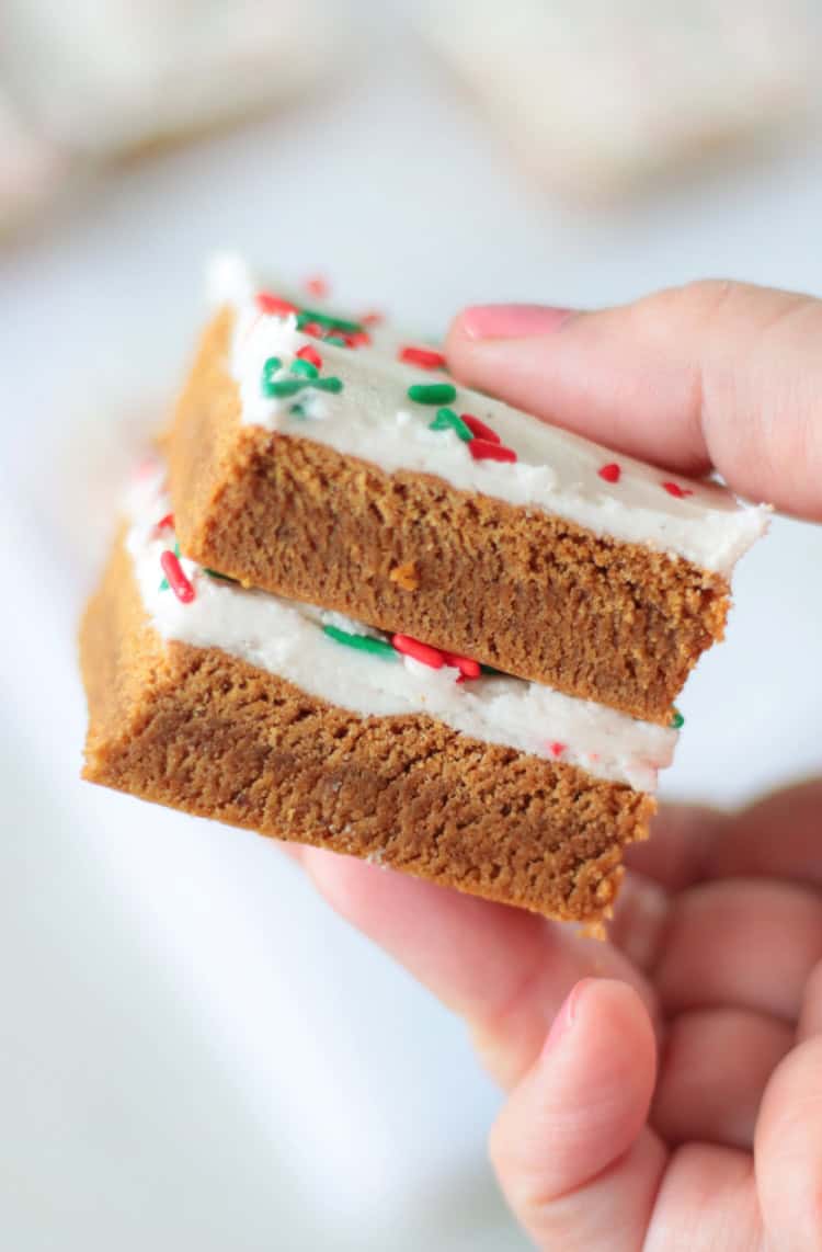 Two cookie bars stacked.
