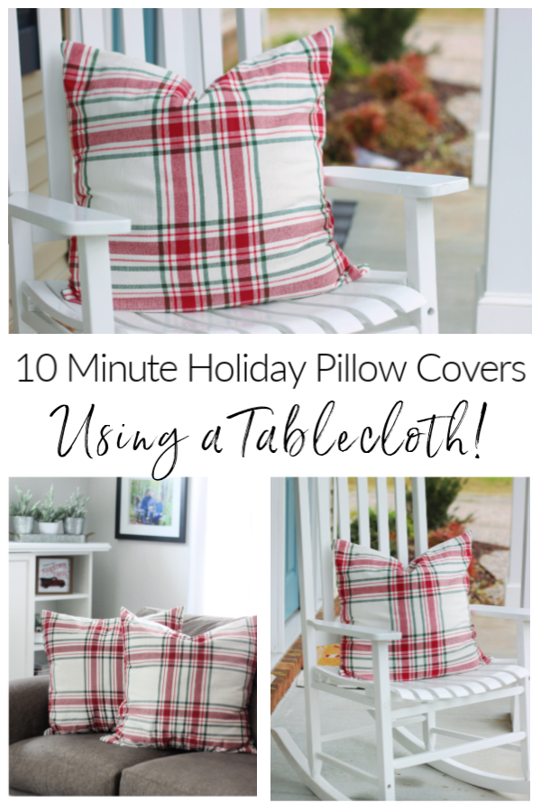 tablecloth pillow cover tutorial