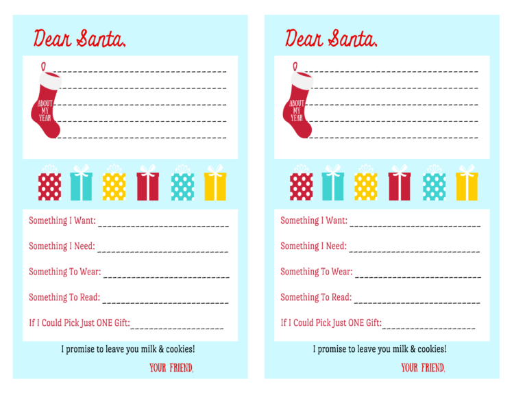 half sheet letters to santa