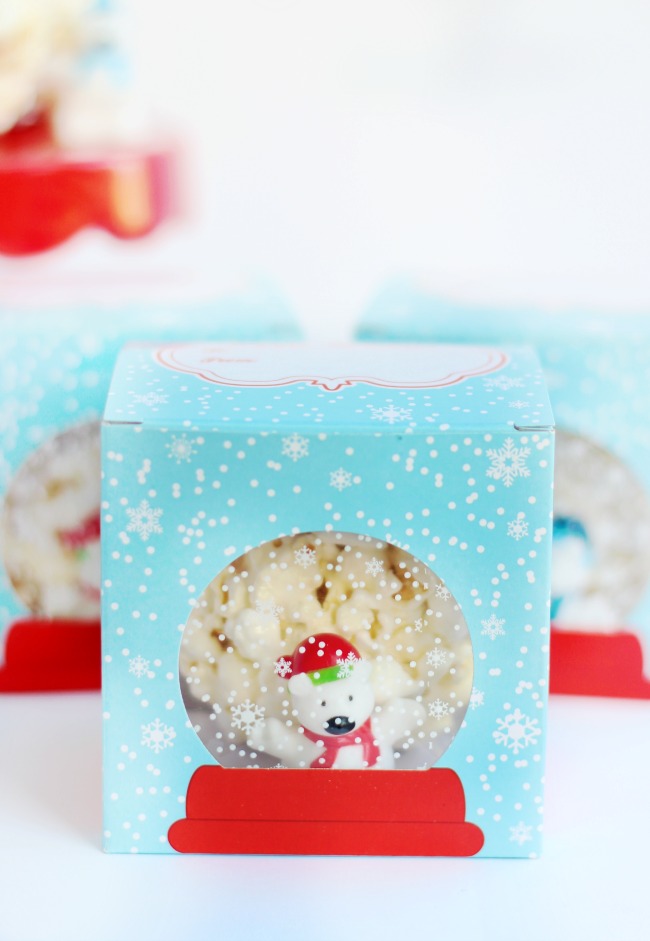 snow globe marshmallow popcorn balls