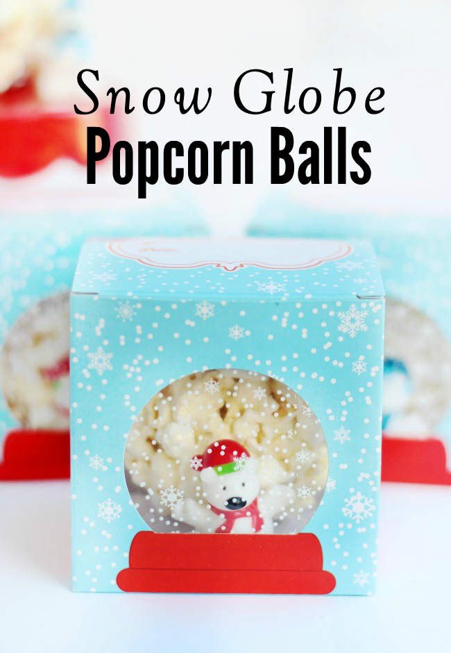 snow globe popcorn balls