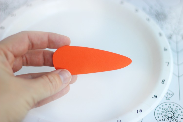carrot nose for paper plate snowman
