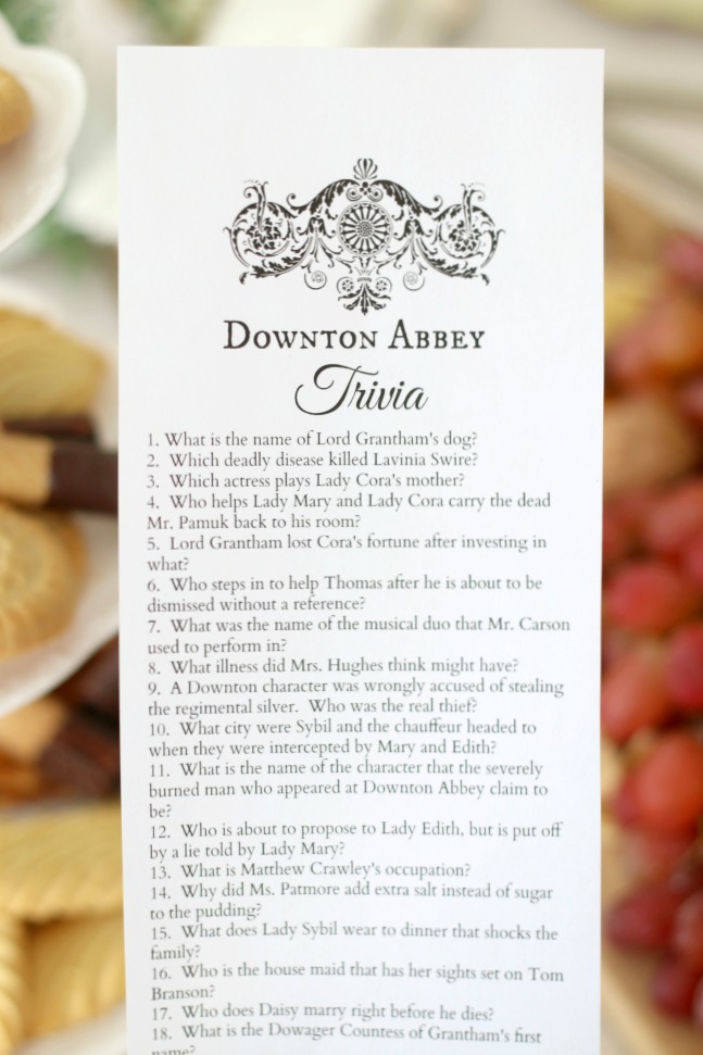 downton abbey motion picture trivia printables