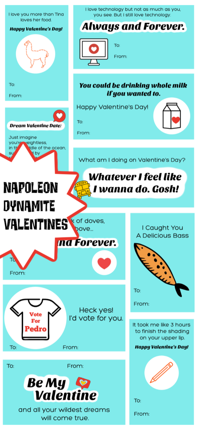 Napoleon Dynamite Valentines (FREE Printables!) - Gluesticks Blog