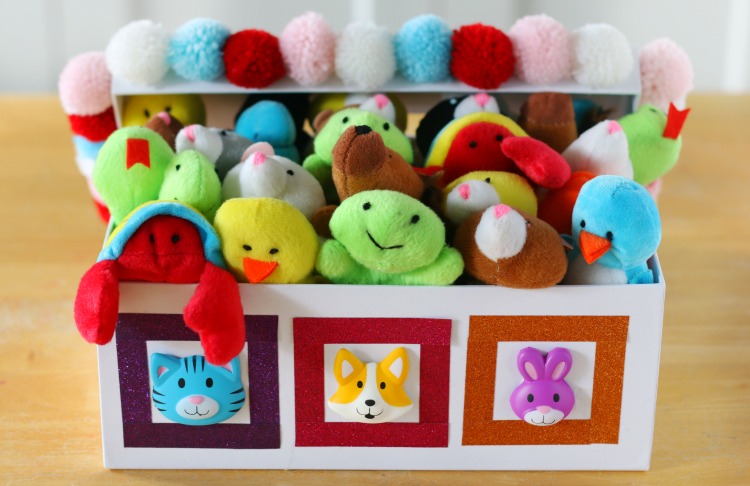 valentine box with mini stuffed animals