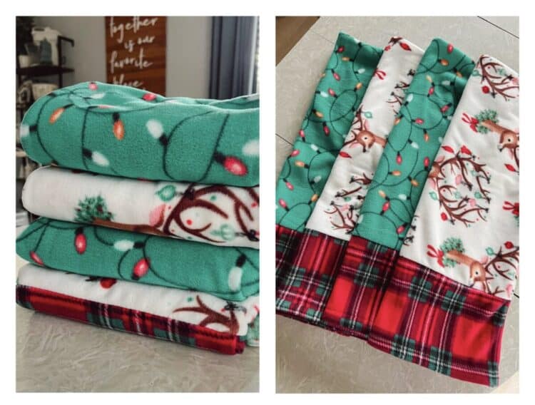 stack of fleece pillowcases