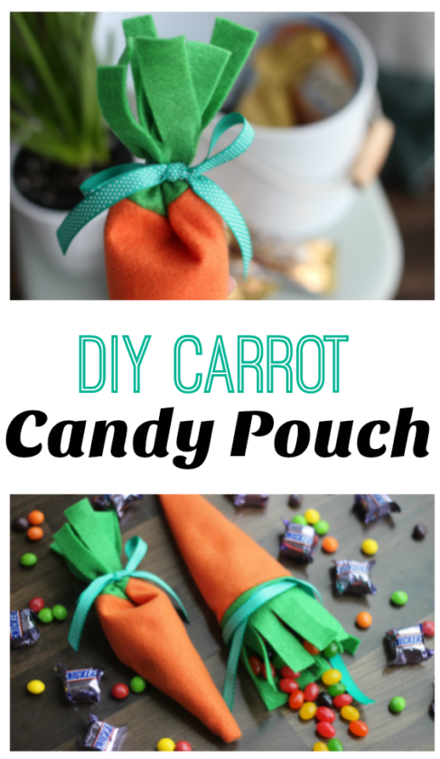 felt carrot candy pouch