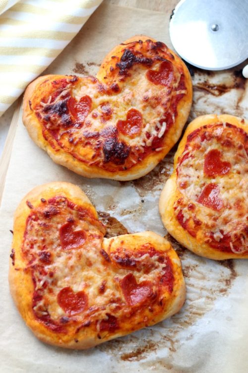 Mini Heart Shaped Chicken Pizzas