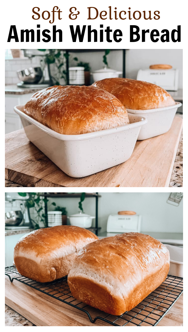 two loaves of amish white bread