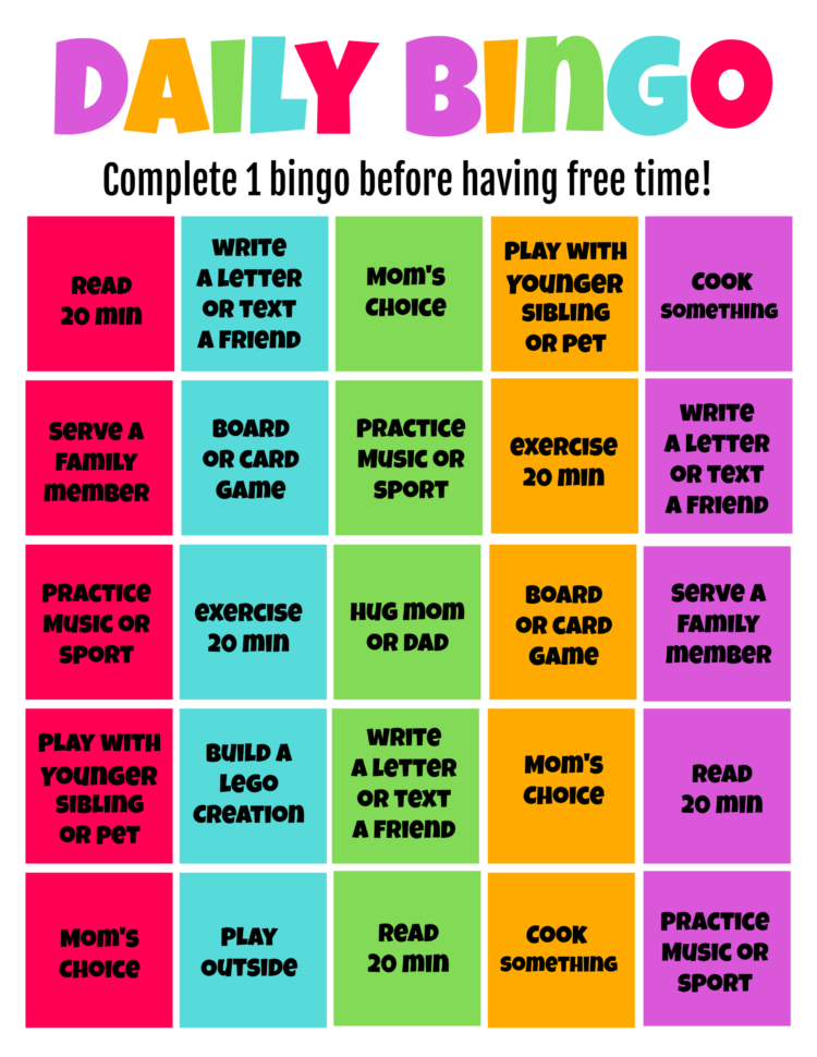 DAILY ROUTINE Bingo Card