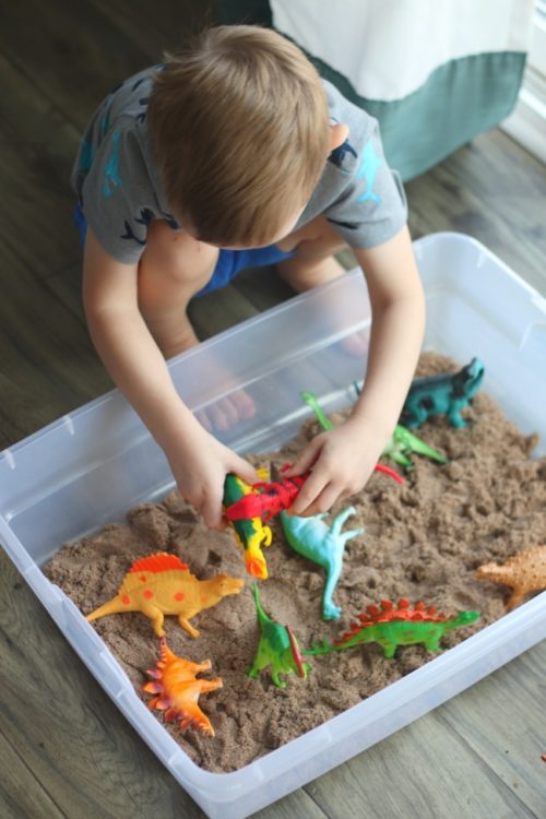 No Mess Indoor Sandbox For Toddlers! - Gluesticks Blog