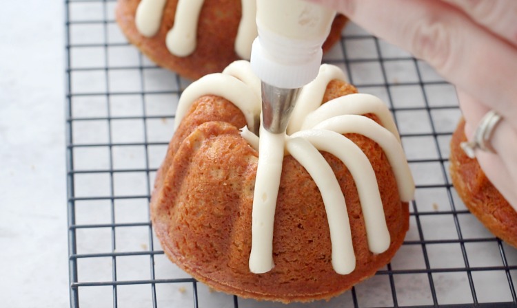 Mini Chocolate Bundt Cake with Cream Cheese Frosting - Glitter and Goulash