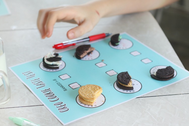 printable worksheet with half eaten cookies for taste test