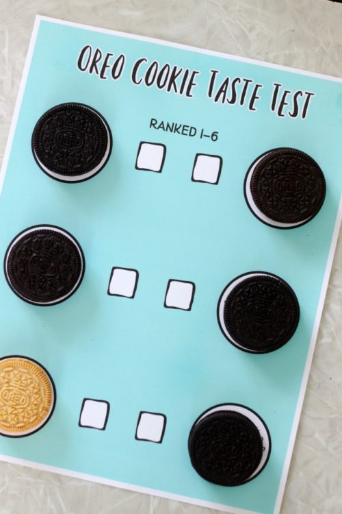 oreo printable with cookies in each slot