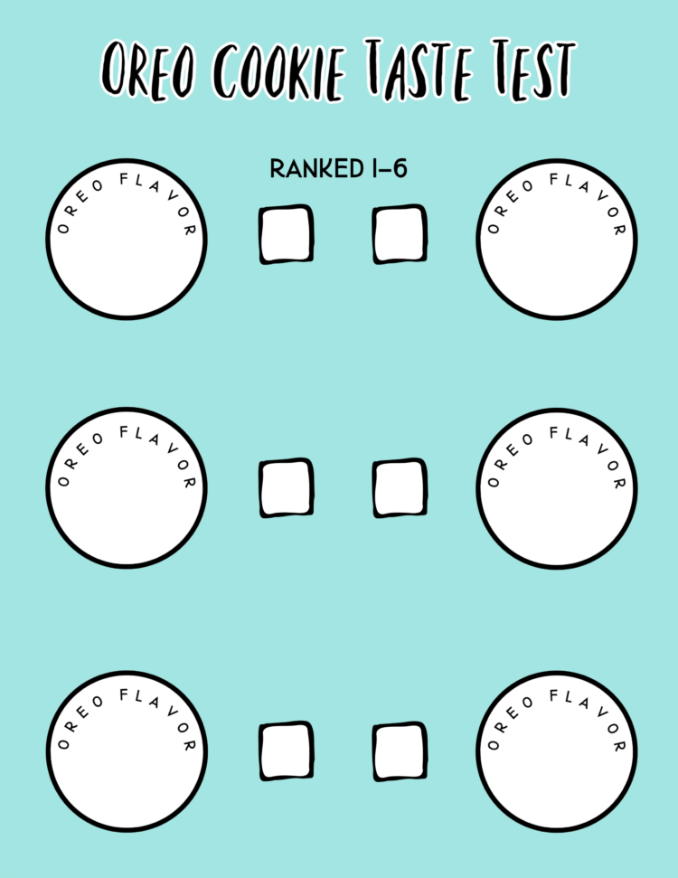 oreo taste test printable sheet