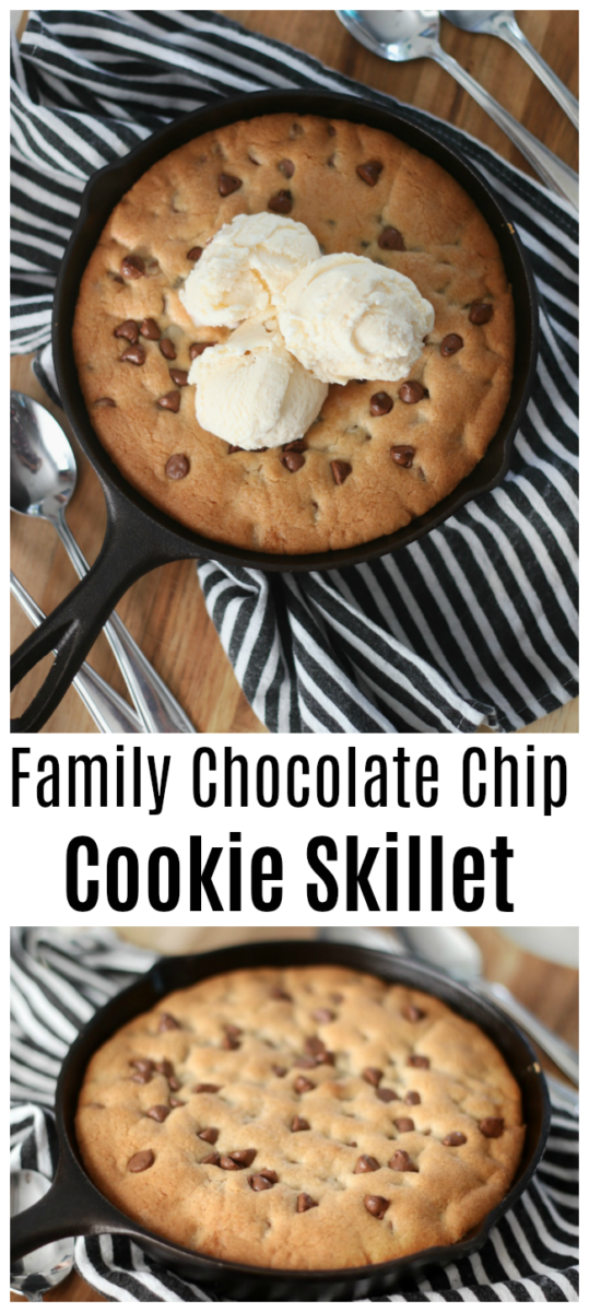 Family Chocolate Chip Skillet Cookie Recipe (Video) - Gluesticks Blog