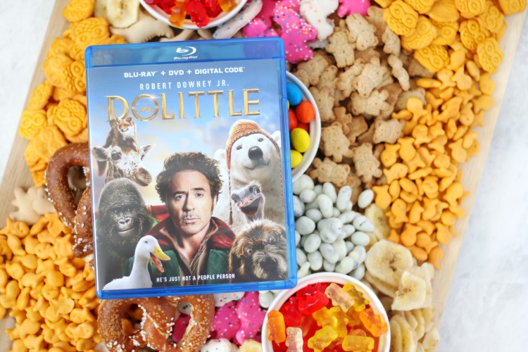 dolittle dvd with snack board