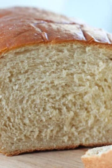 Loaf of honey wheat bread.