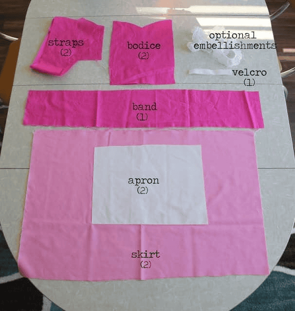 Fabrics cut out and place on table.