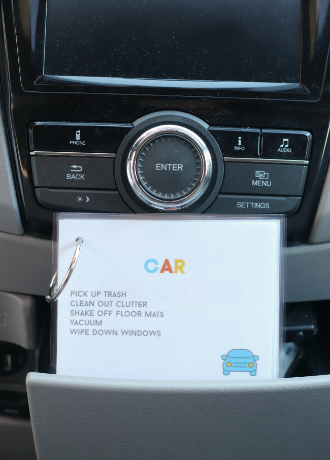 car tasks job cards for kids